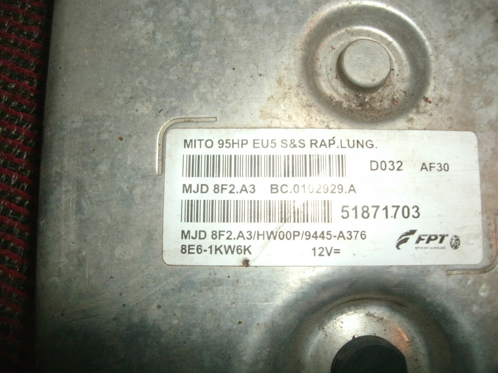 КОНТРОЛЕР НА ДВИГАТЕЛЯ ALFA MITO 1.3 MJD8F2.A3 51871703 Product image