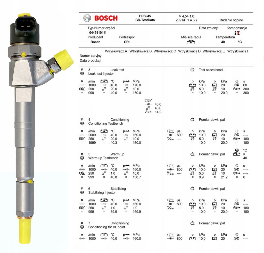 ИНЖЕКЦИИ ИНЖЕКТОР 1.9 JTD 0445110111 КАЧЕСТВО! Product image