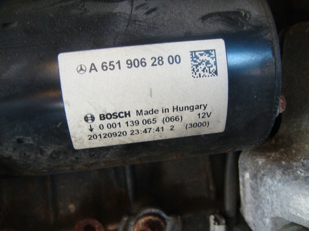 СТАРТЕР MERCEDES A6519062800 BOSCH W204 W212 ОРИГИНАЛЕН 2008-2014г. Product image