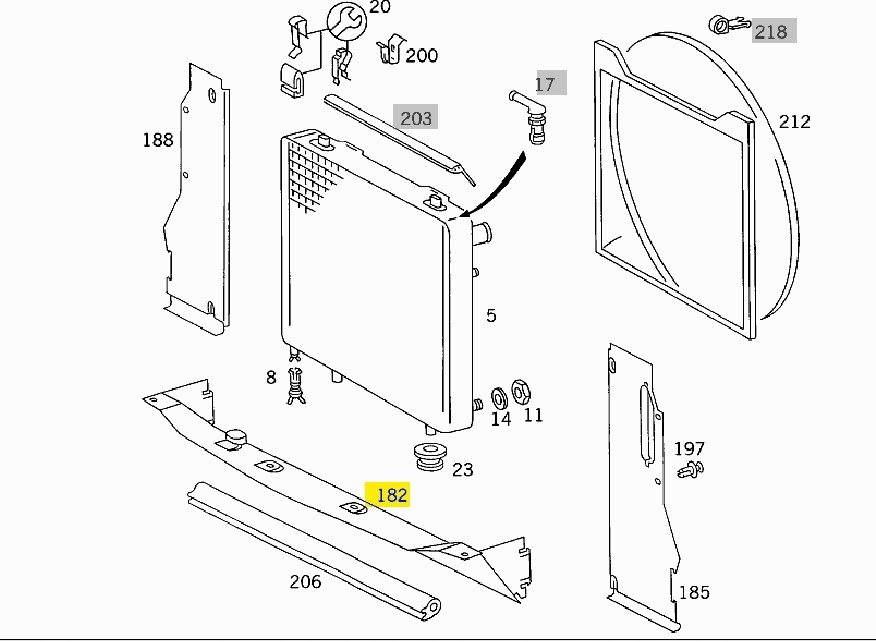 КАПА ЗА РАДИАТОР MERCEDES-BENZ W124 1245050388 Product image