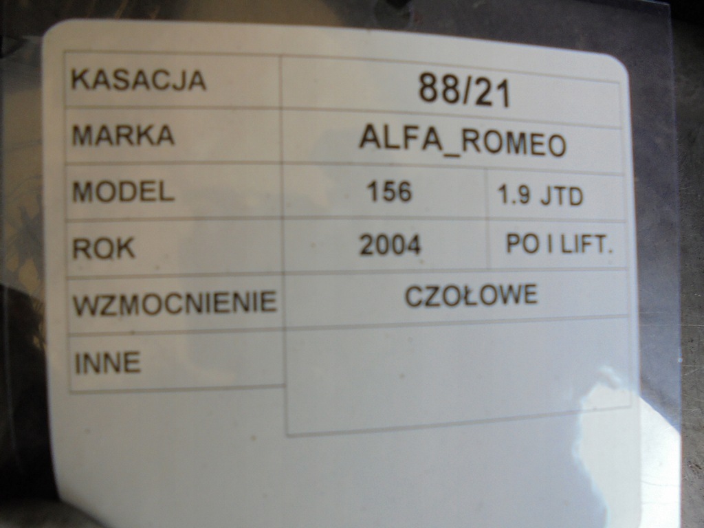 Предна армировка Alfa Romeo 156 лифт Product image